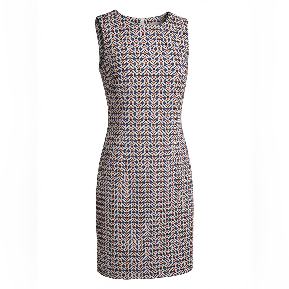 Serena & Lily Blue and Red Patterned Midi Dress